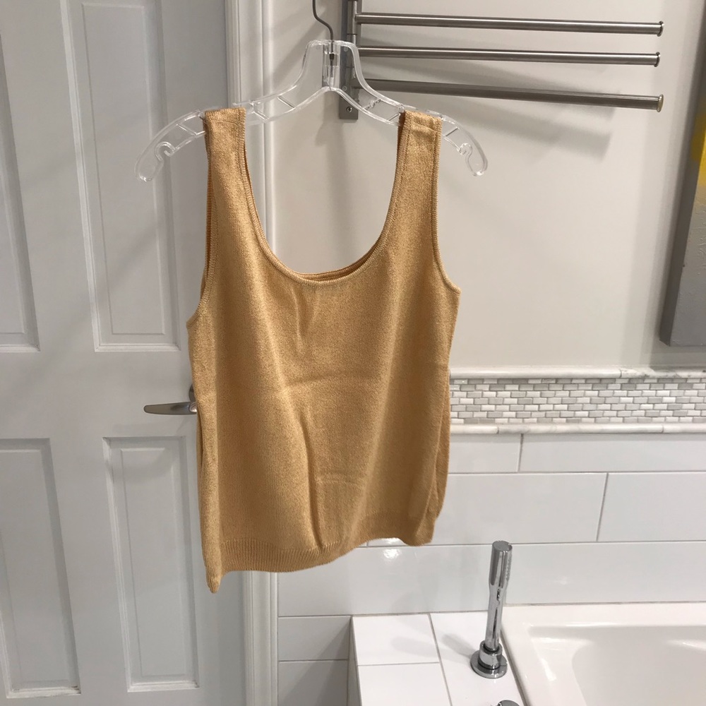 EUC St. John Basics Gold Knit Tank Sz L